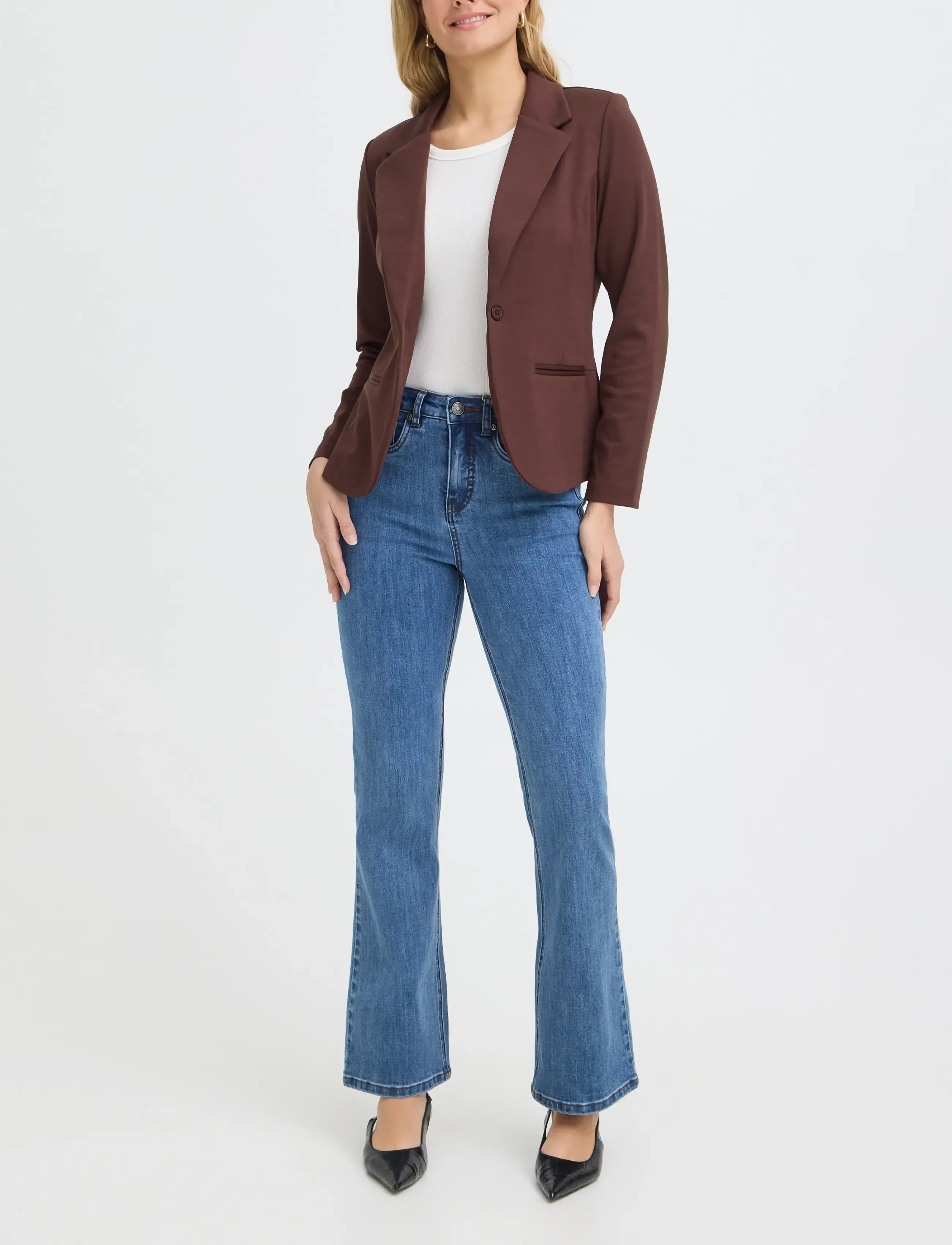 Fransa Frzablazer 2 Blazer, L, Burgundy, Blazere > Enkeltradede Blazere, Dame
