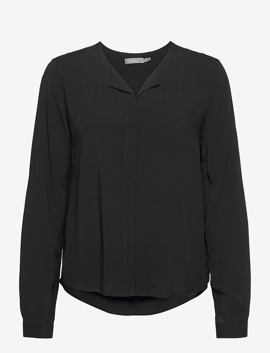 Fransa - FRHAZAVISK 1 Shirt - blūzes ar garām piedurknēm - black - 0