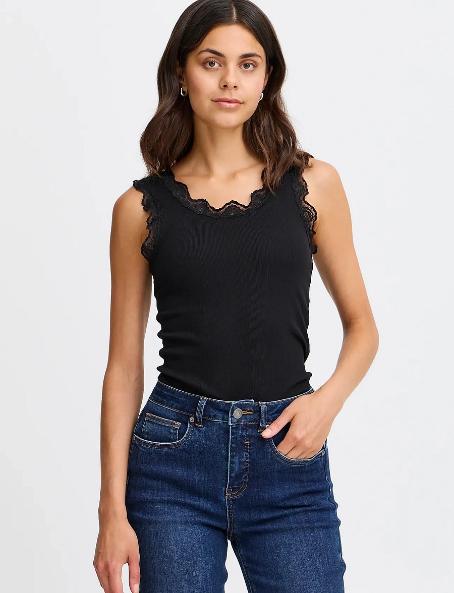 Fransa - FRHIZAMOND 1 TOP - linnen - black - 3