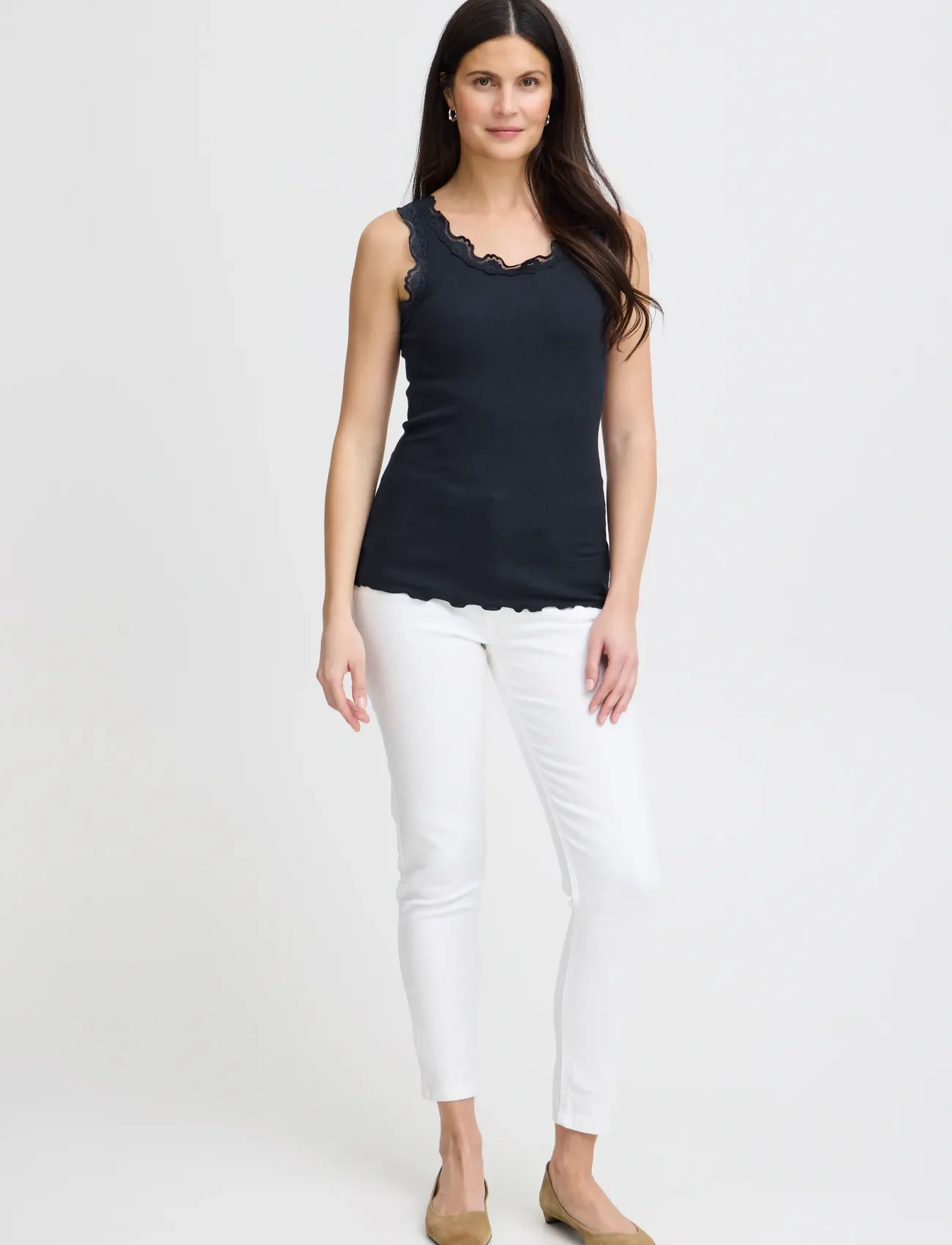 Fransa FRHIZAMOND 1 TOP - T-Shirts & Tops - DARK PEACOAT / black