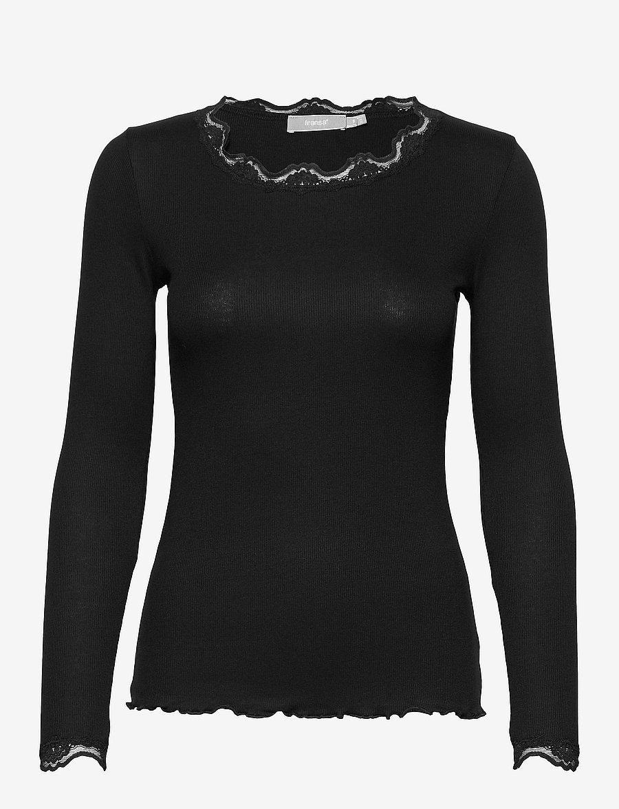 Fransa - FRHIZAMOND 2 T-SHIRT - langärmlige tops - black - 1