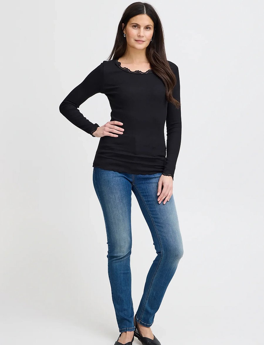 Fransa - FRHIZAMOND 2 T-SHIRT - langärmlige tops - black - 0