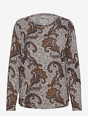 Fransa - FRMESOFT 1 Pullover - long-sleeved tops - light grey mel. w. paisley - 0