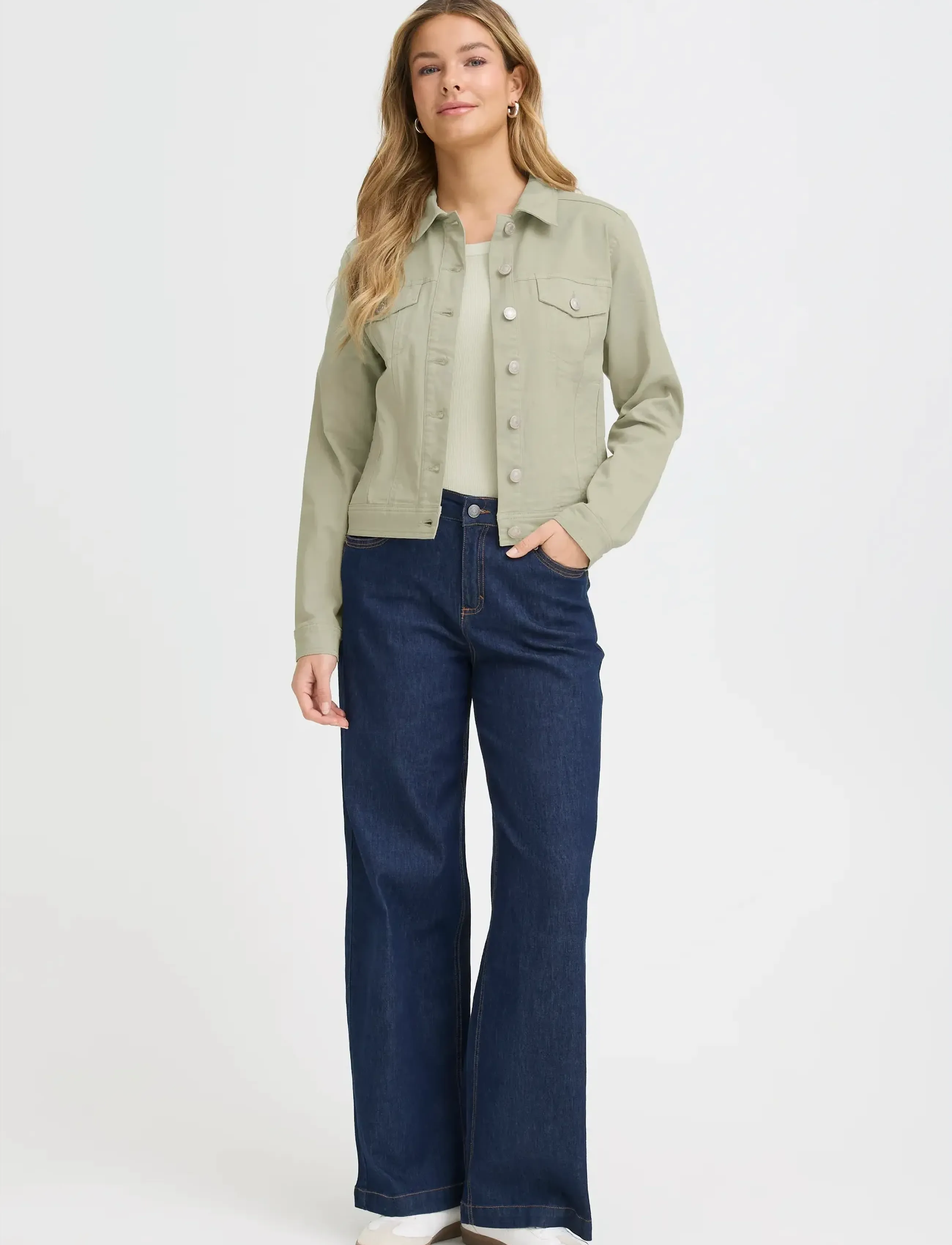 Fransa - FRTWILL 1 JACKET - denimjakker - desert sage - 3