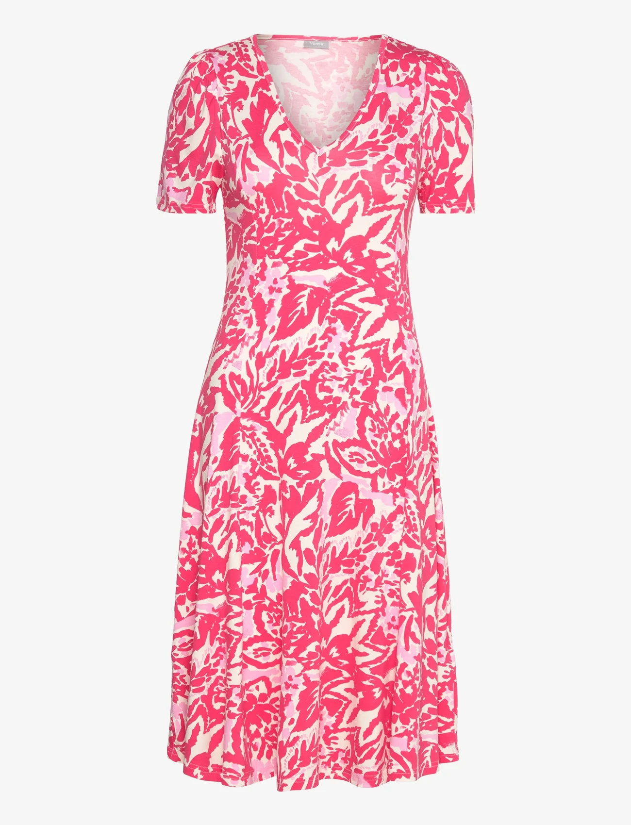 Fransa - FRFEDOT 1 Dress - sukienki letnie - pink frosting aop ms24 01a - 0