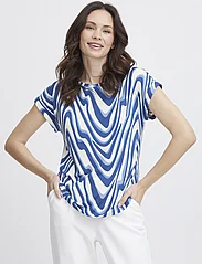 Fransa - FRSEEN TEE 1 - lowest prices - beaucoup blue aop ms24 02h - 4