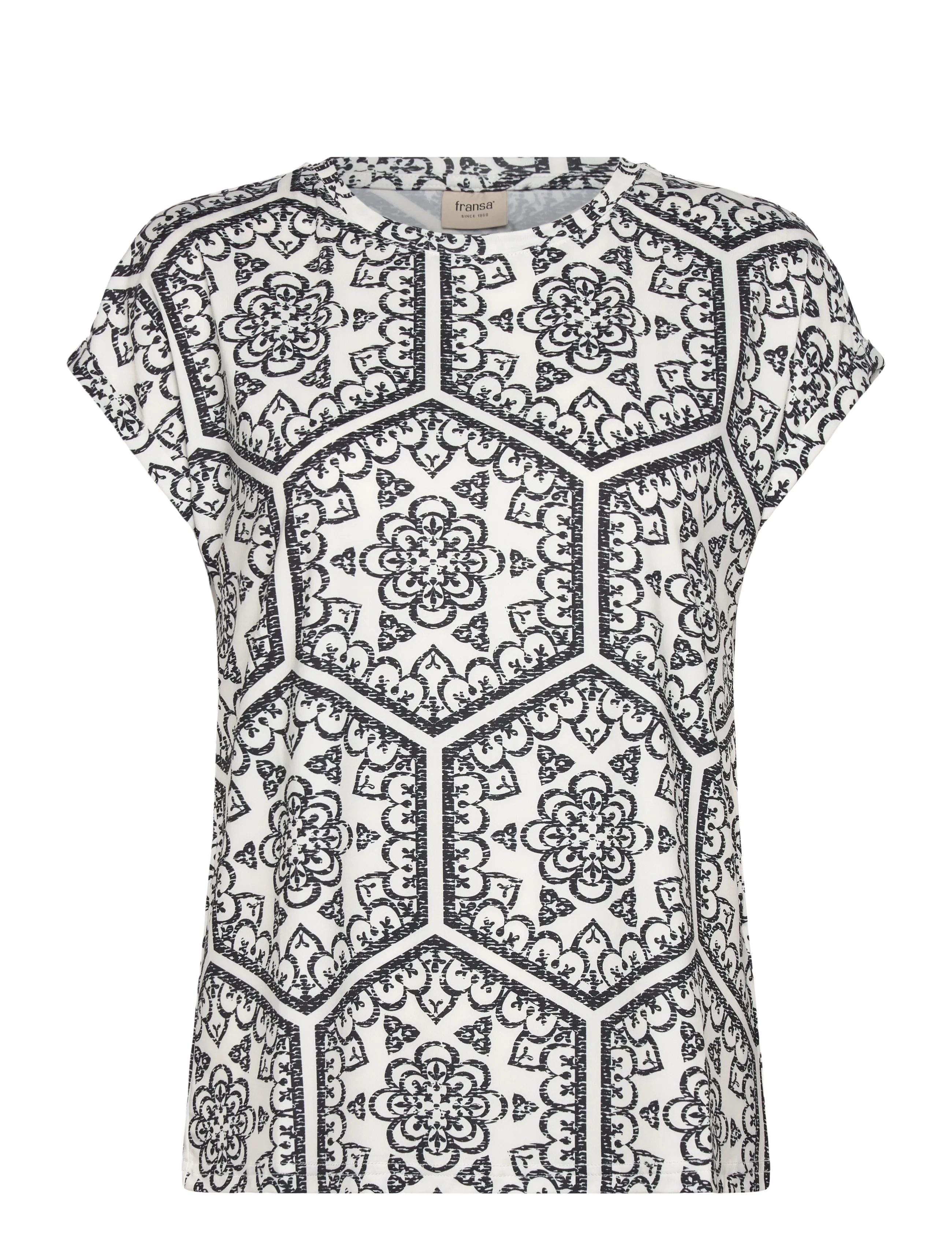 Fransa FRSEEN TEE 1 - Fransa - BLACK BOHO ART / black