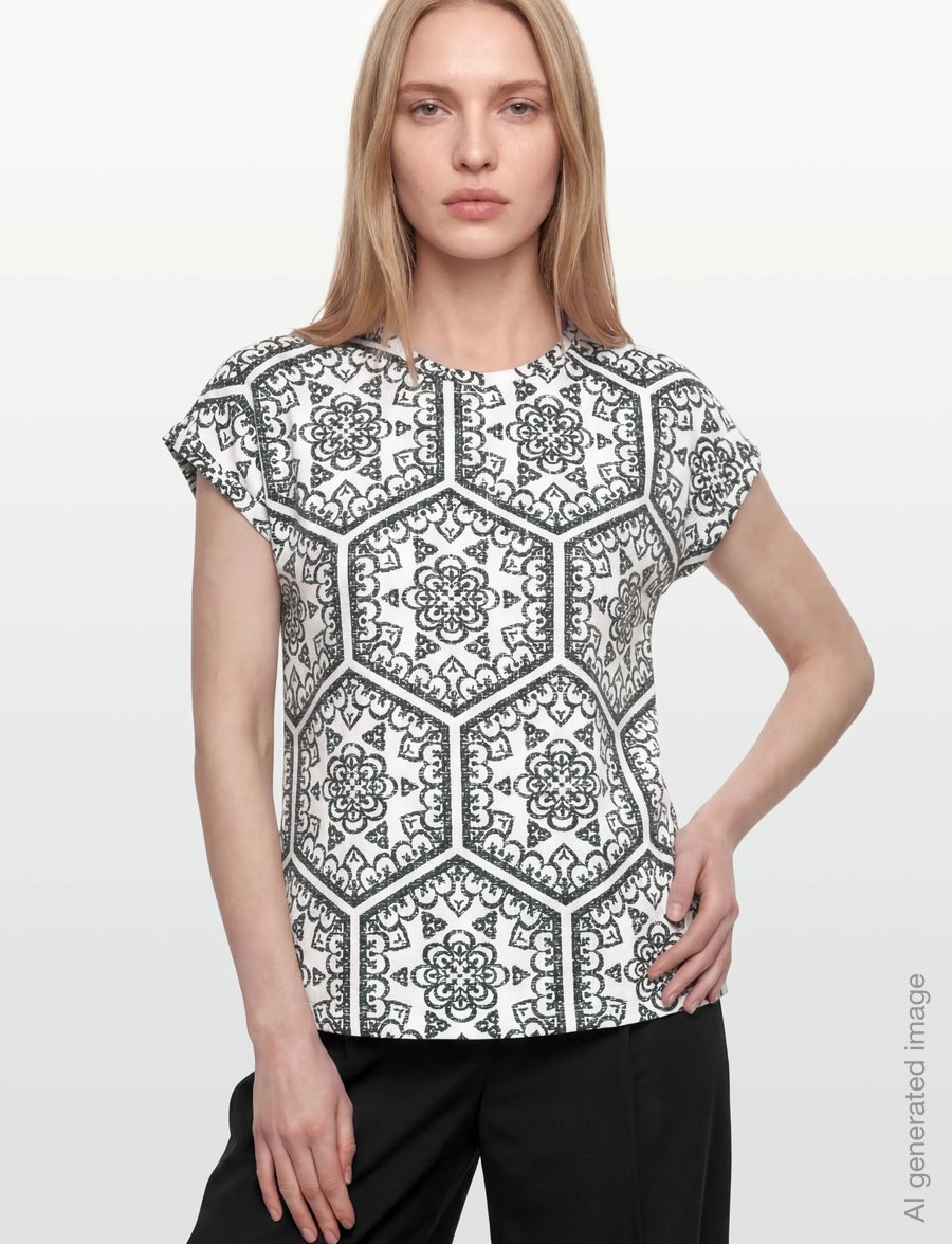 Fransa - FRSEEN TEE 1 - t-särgid - black boho art - 3
