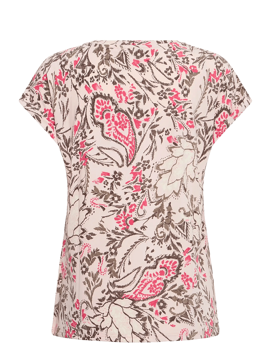 Fransa - FRSEEN TEE 1 - t-shirts - femi bouquet lotus - 1