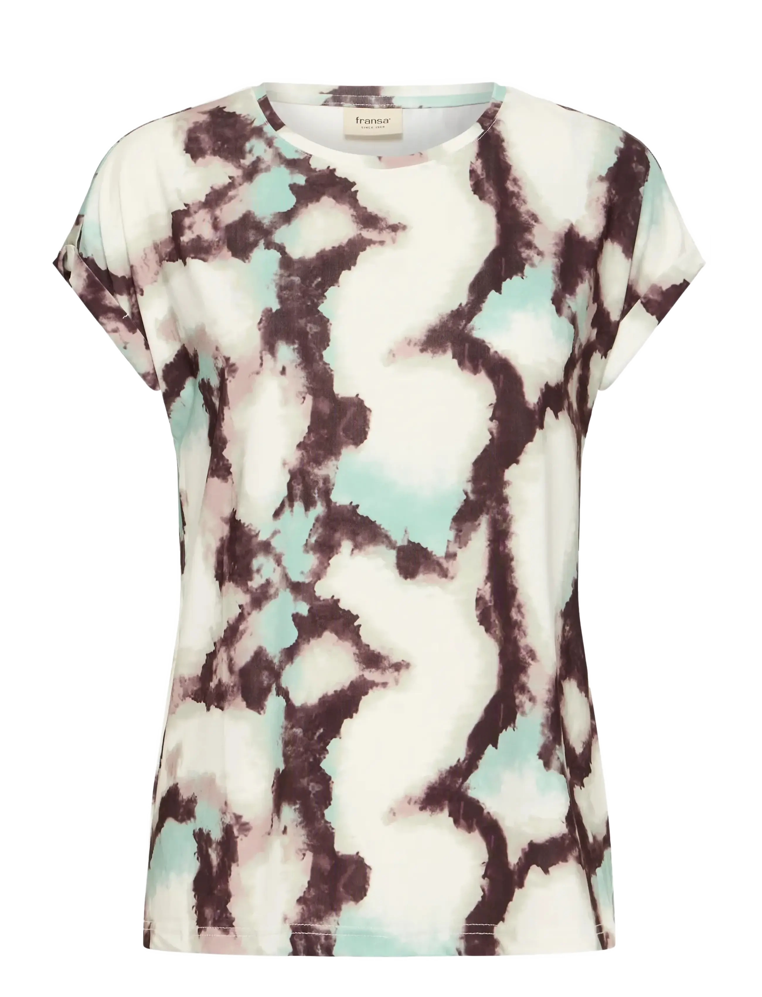 Fransa FRSEEN TEE 1 - Kampagne - MARBLE CREME D. MENTHE / cream