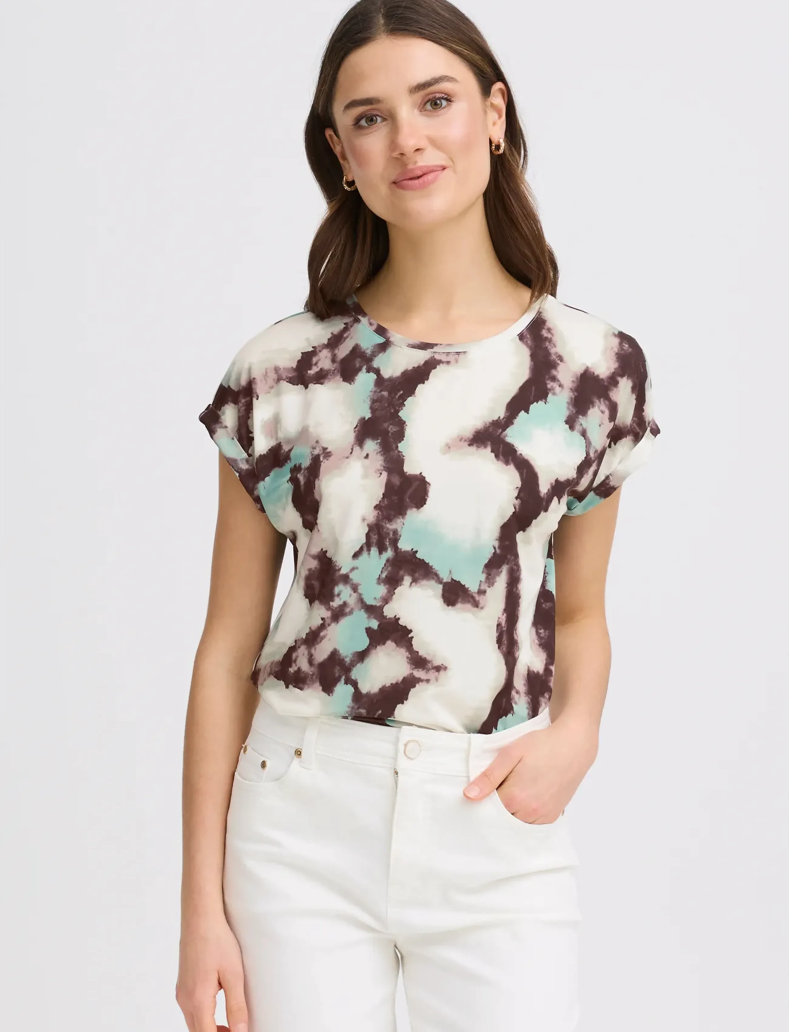 Fransa - FRSEEN TEE 1 - t-krekli - marble creme d. menthe - 3