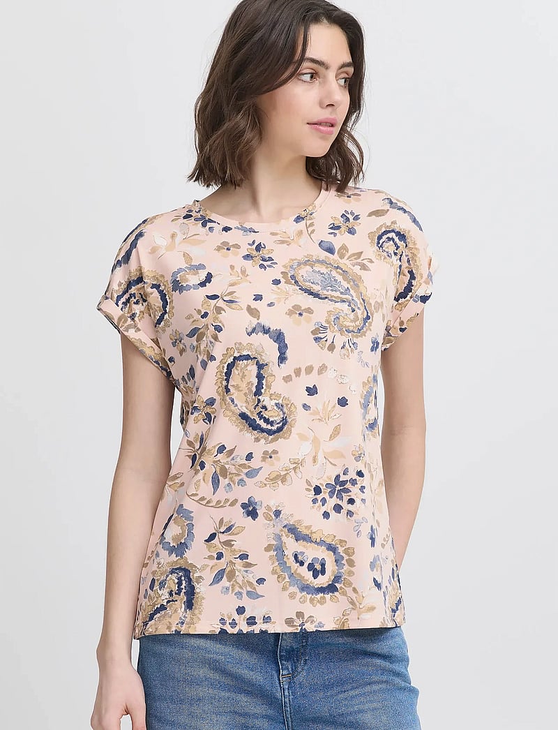 Fransa - FRSEEN TEE 1 - t-shirts - rose smoke mix - 4