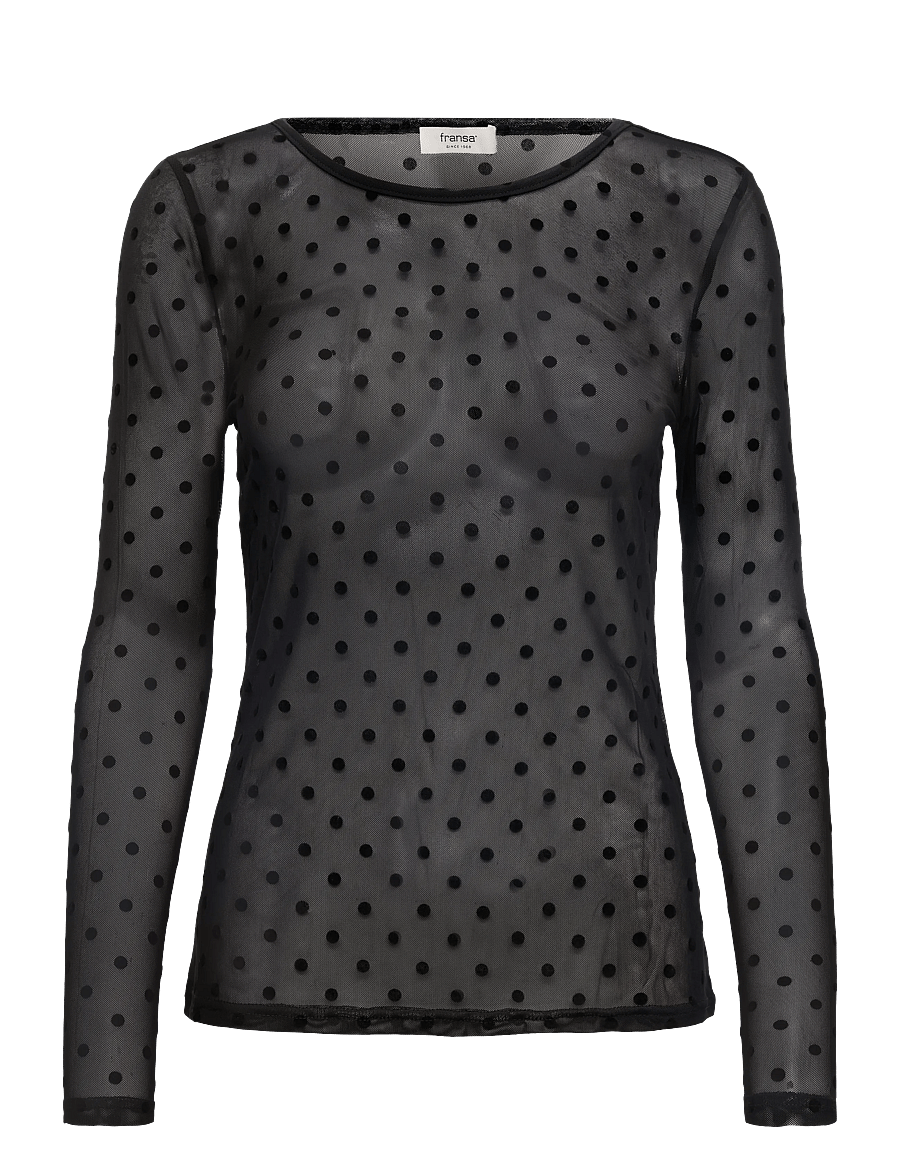 Fransa - FRDETA TEE 1 - långärmade toppar - black dots - 0
