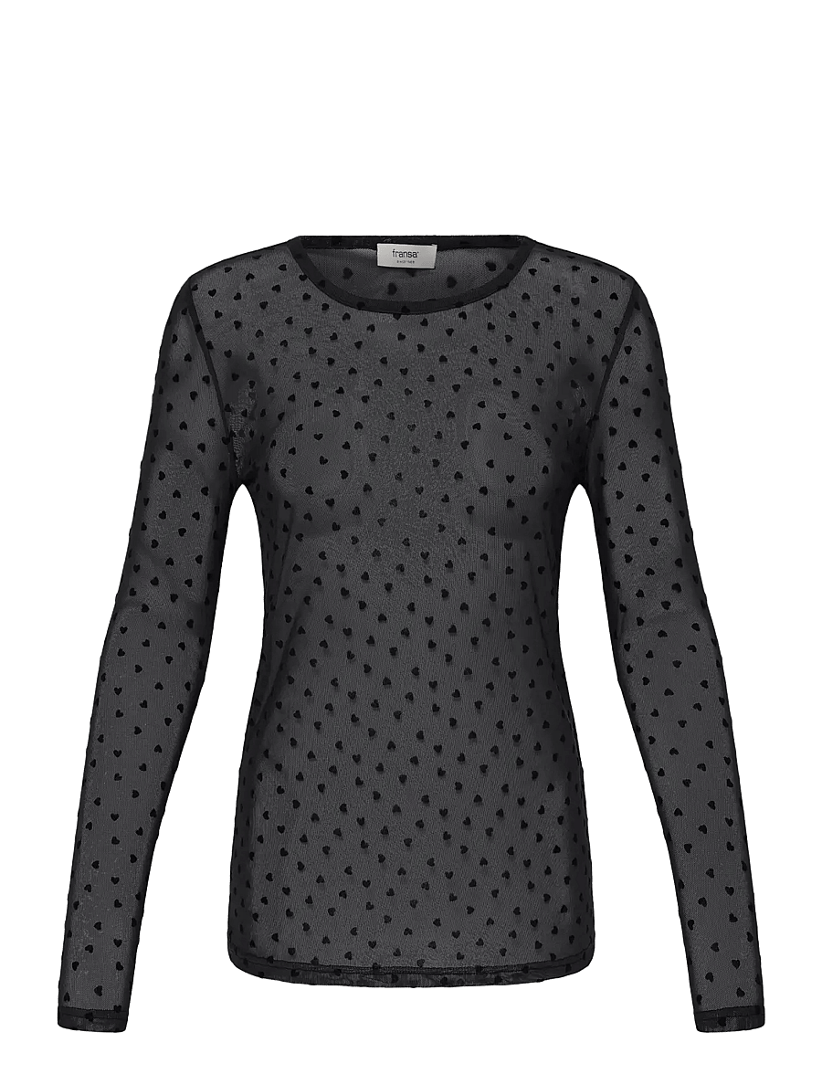 Fransa - FRDETA TEE 1 - langærmede toppe - black hearts - 1
