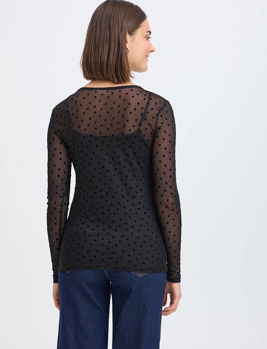 Fransa - FRDETA TEE 1 - langærmede toppe - black hearts - 4