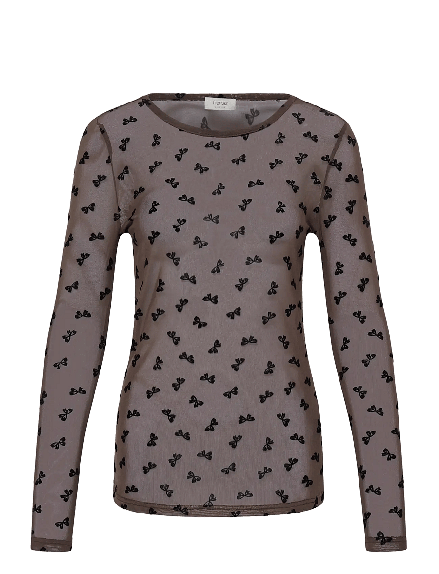 Fransa - FRDETA TEE 1 - langærmede toppe - brown bows - 1