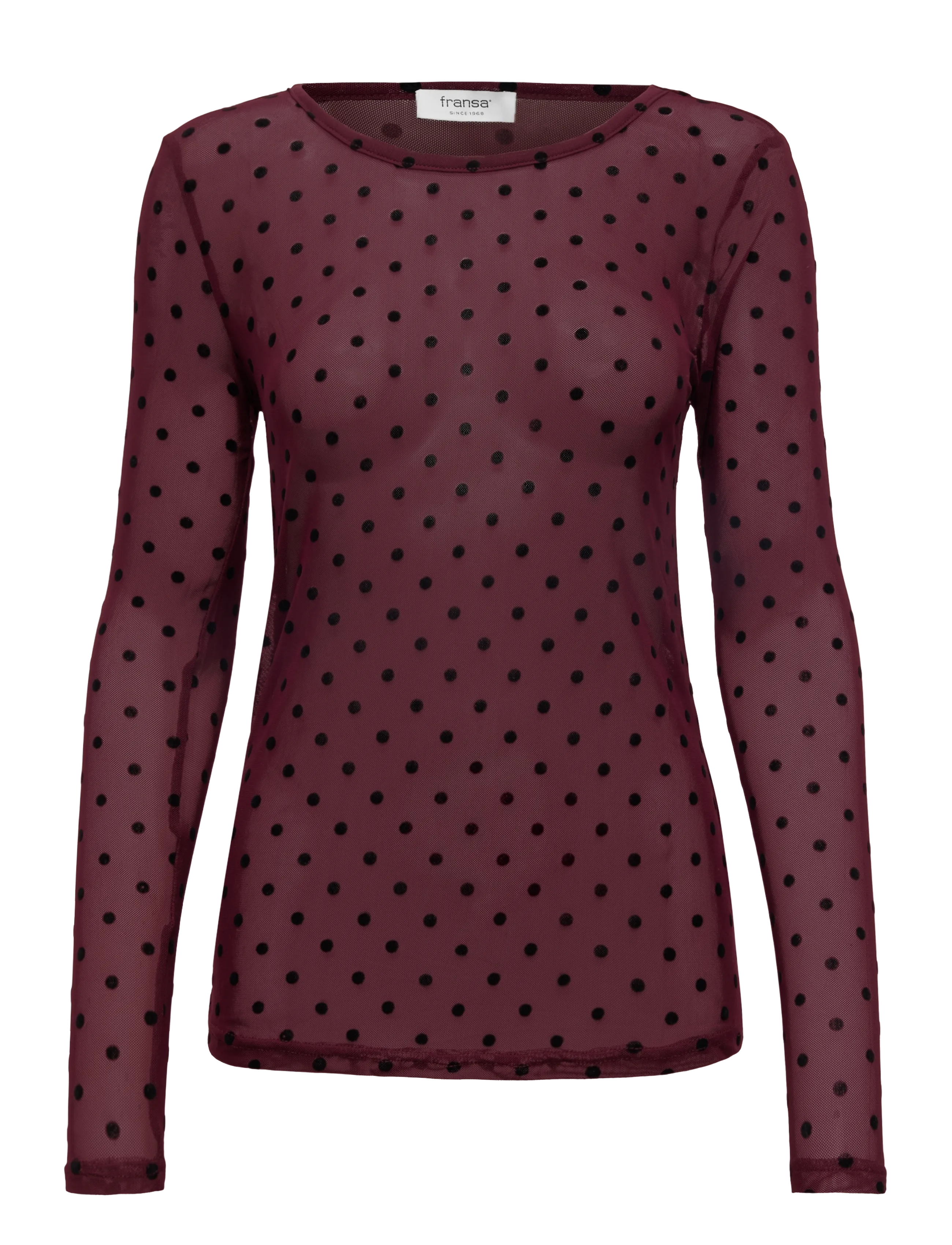 Fransa FRDETA TEE 1 - Fransa - PORT ROYALE DOTS / burgundy