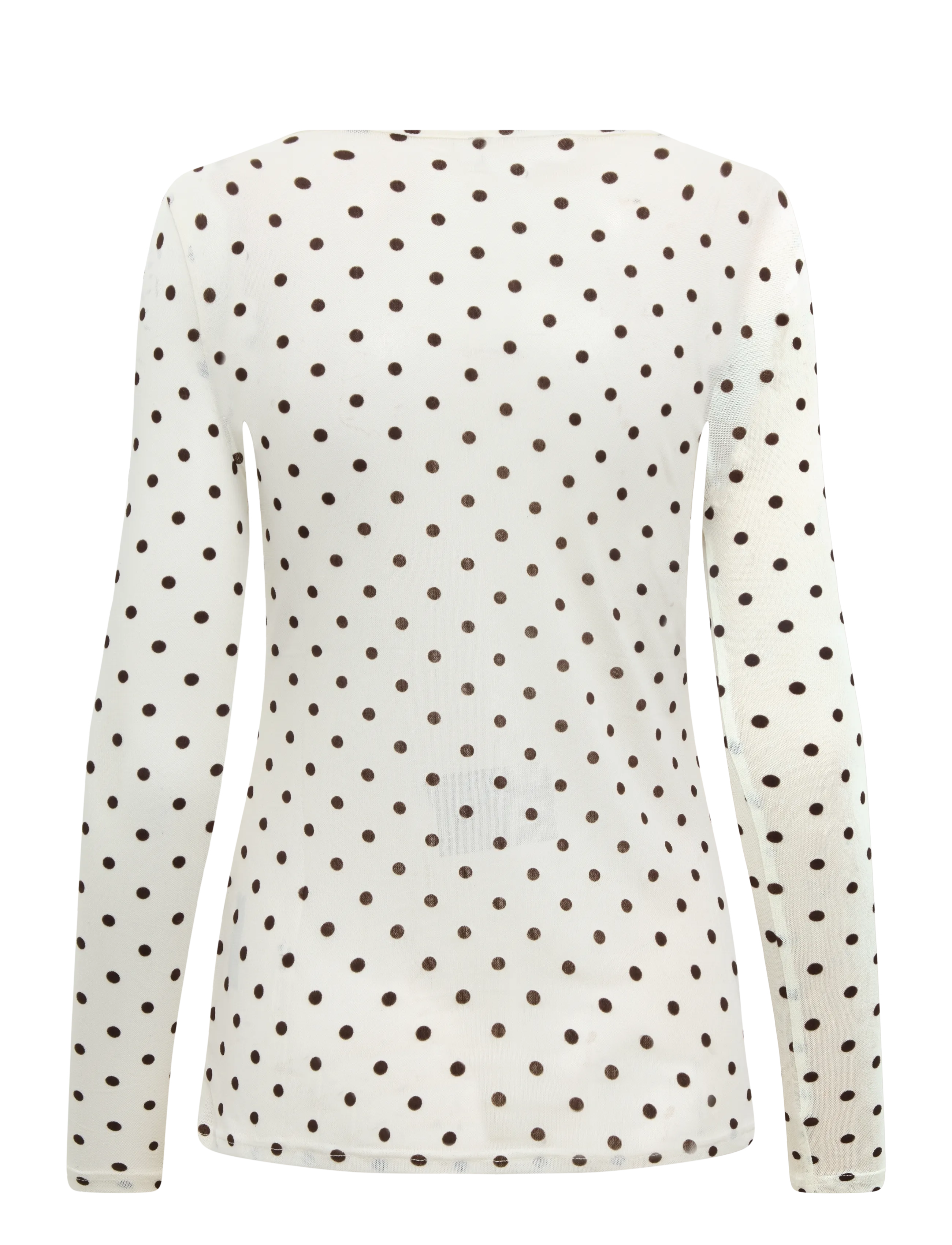 Fransa - FRDETA TEE 1 - långärmade toppar - white w. brown dots - 1