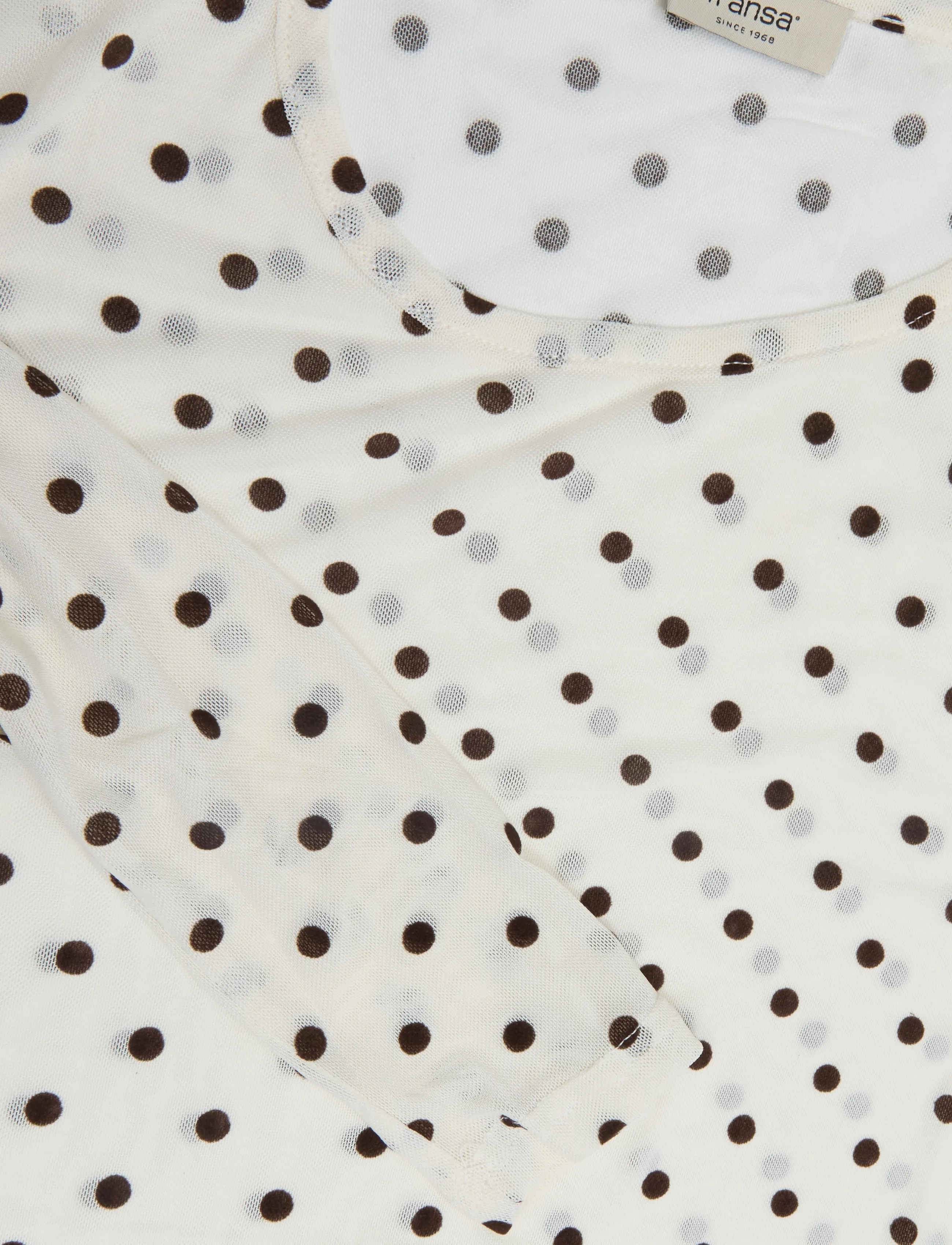 Fransa - FRDETA TEE 1 - långärmade toppar - white w. brown dots - 2