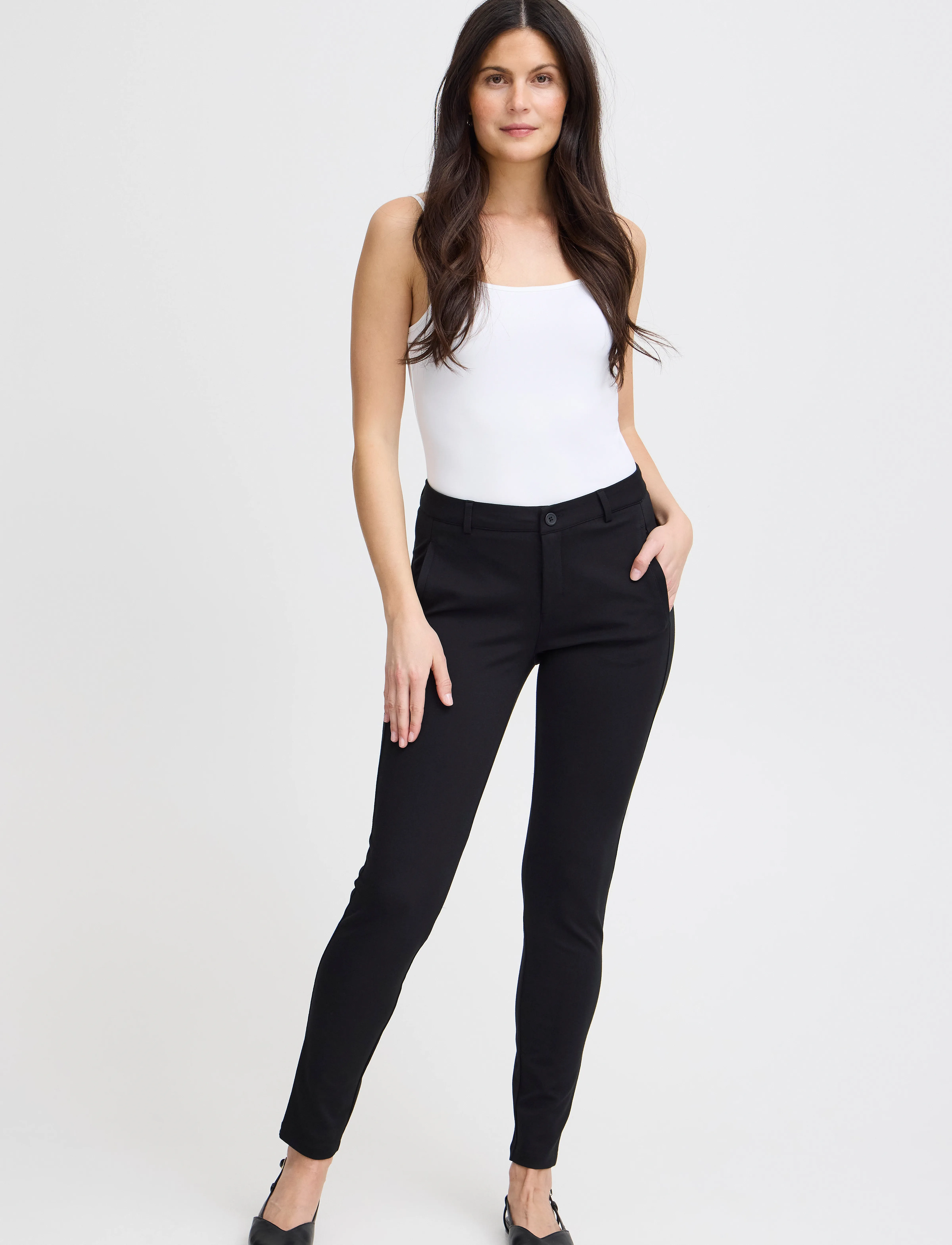 Fransa Frlano Tessa Pa 1, 46, Trousers, Schwarz - Slim Fit Frauen