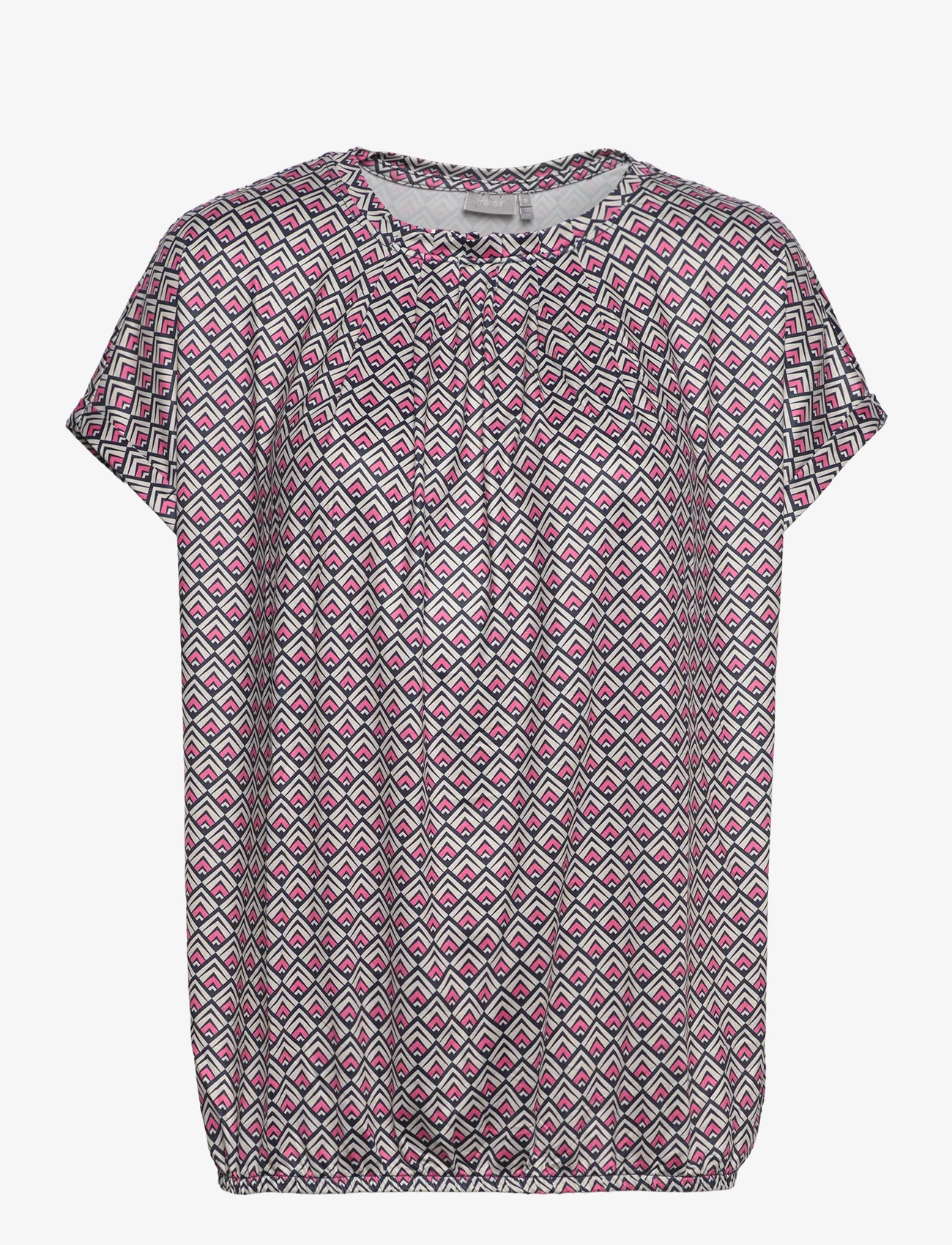 Fransa - FRSEEN TEE 3 - t-shirts - camellia rose aop d - 0