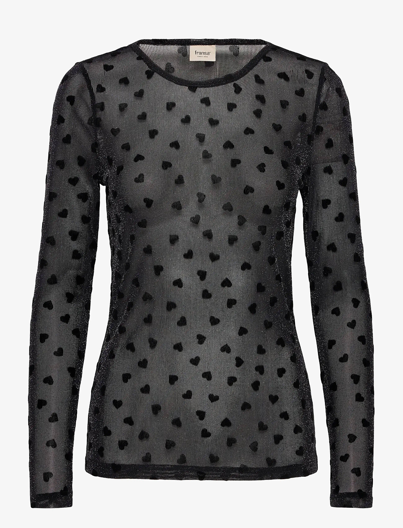 Fransa - FRMESH TEE 3 - langærmede toppe - black heart lurex - 1