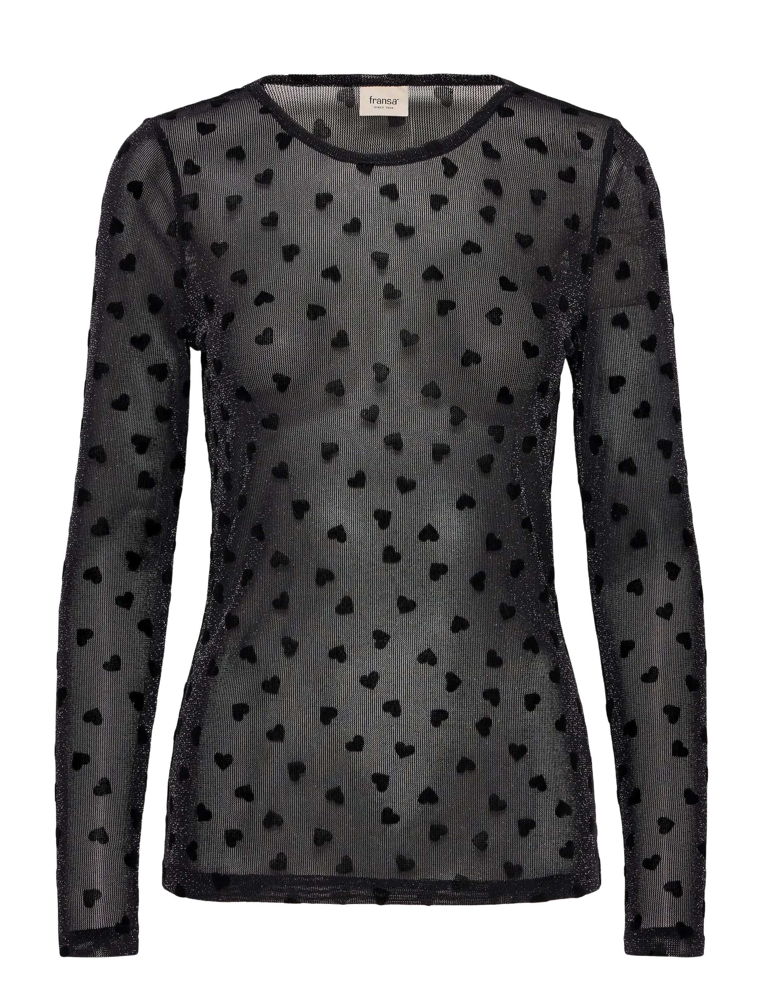 Fransa FRMESH TEE 3 - Söfn - BLACK HEART LUREX / black