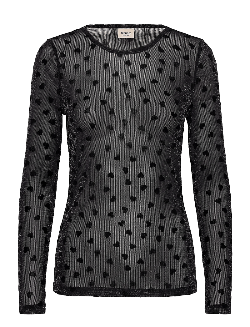 Fransa - FRMESH TEE 3 - langärmlige tops - black heart lurex - 1
