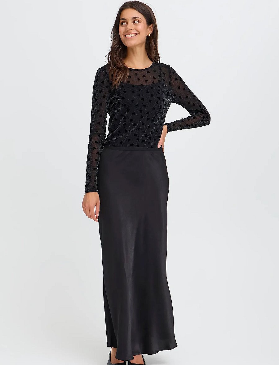 Fransa - FRMESH TEE 3 - langärmlige tops - black heart lurex - 0