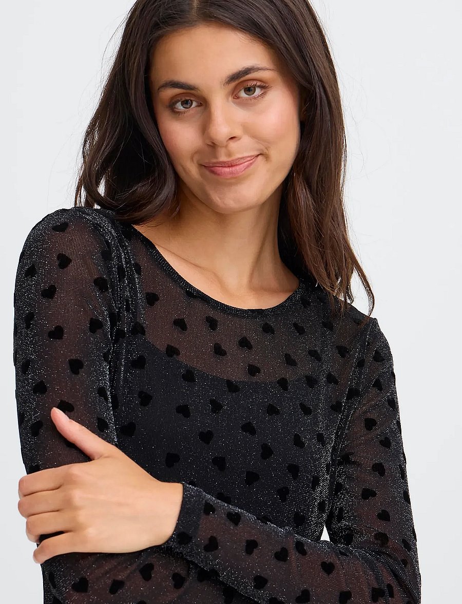 Fransa - FRMESH TEE 3 - langärmlige tops - black heart lurex - 5