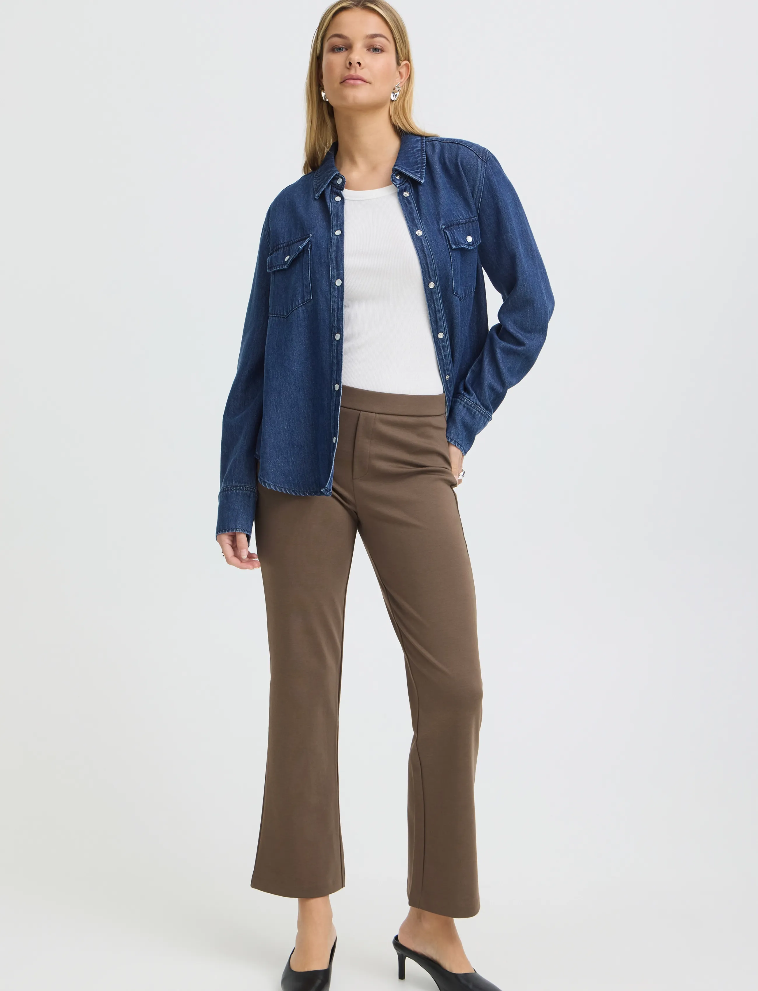 Fransa Frblazer Pa 1, 34, Trousers, Braun - Flared, Frauen