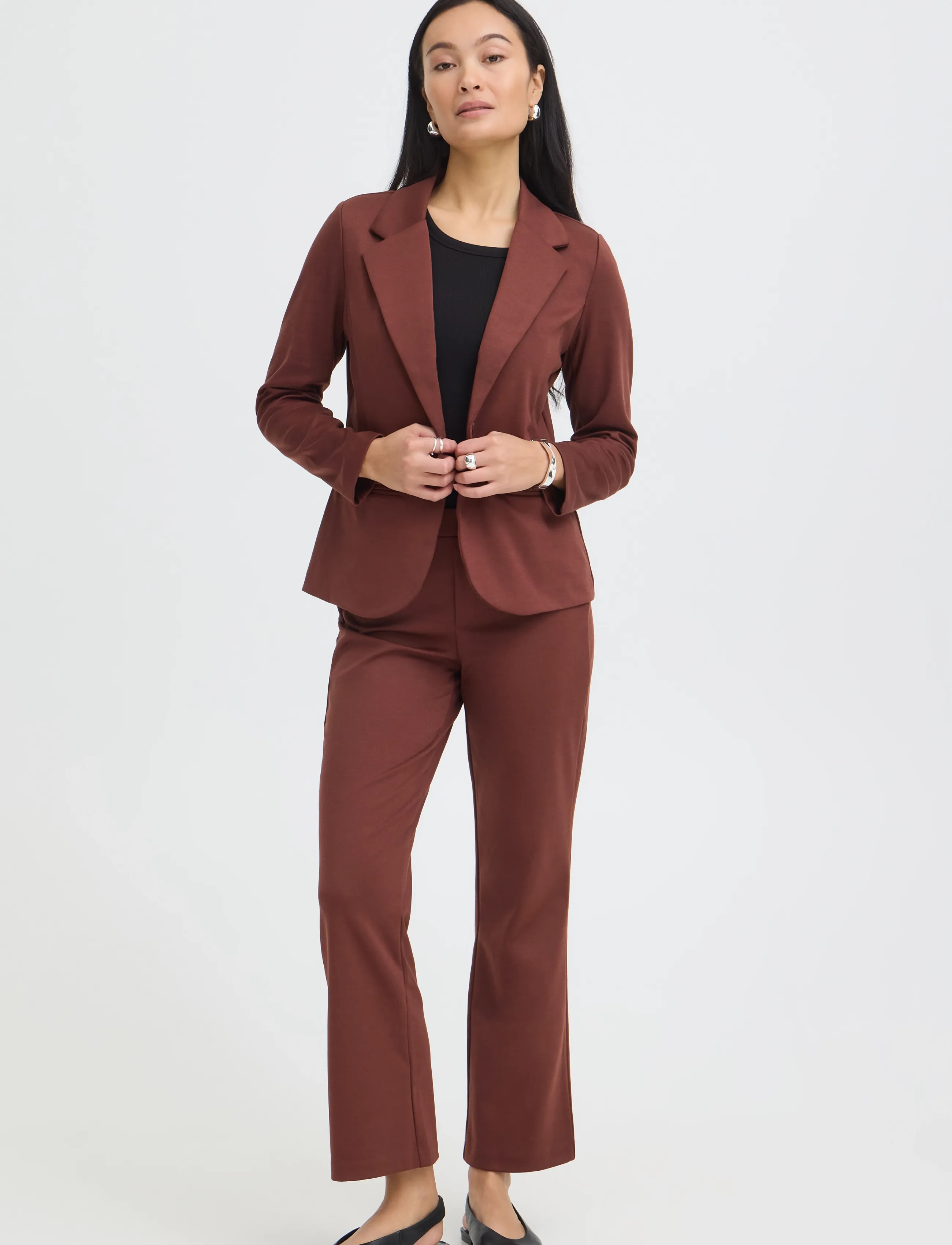 Fransa Frblazer Pa 1, 36, Trousers, Burgunderrot - Flared, Frauen