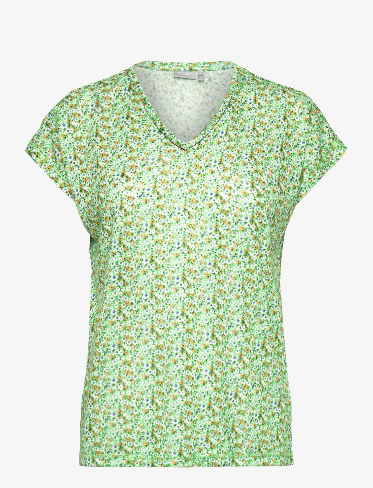 Fransa - FRVILMA TEE 3 - t-shirts - ditsy flower grass green mix - 0