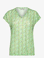 FRVILMA TEE 3 - DITSY FLOWER GRASS GREEN MIX