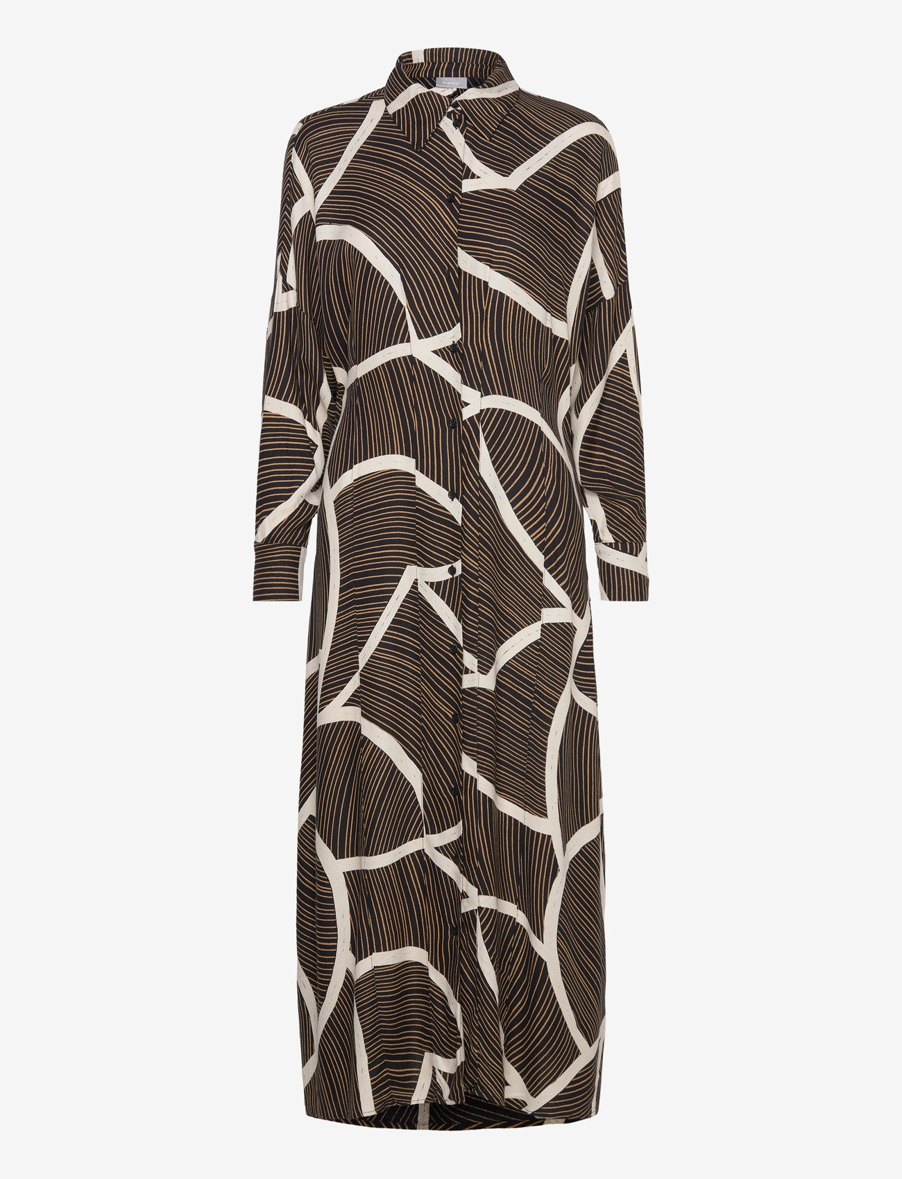 Fransa - FRGITA DR 1 - skjortklänningar - black mix ma23 lines - 0