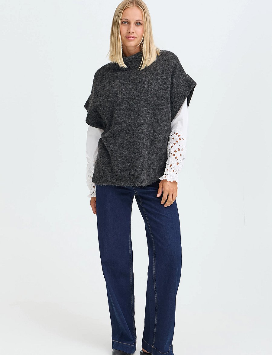 Fransa - FRSANNY VE 1 - strikveste - charcoal gray melange - 0