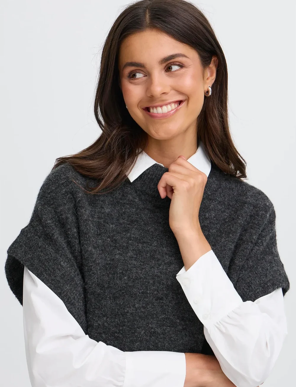 Fransa - FRSANNY VE 1 - gestrickte westen - charcoal gray melange - 4