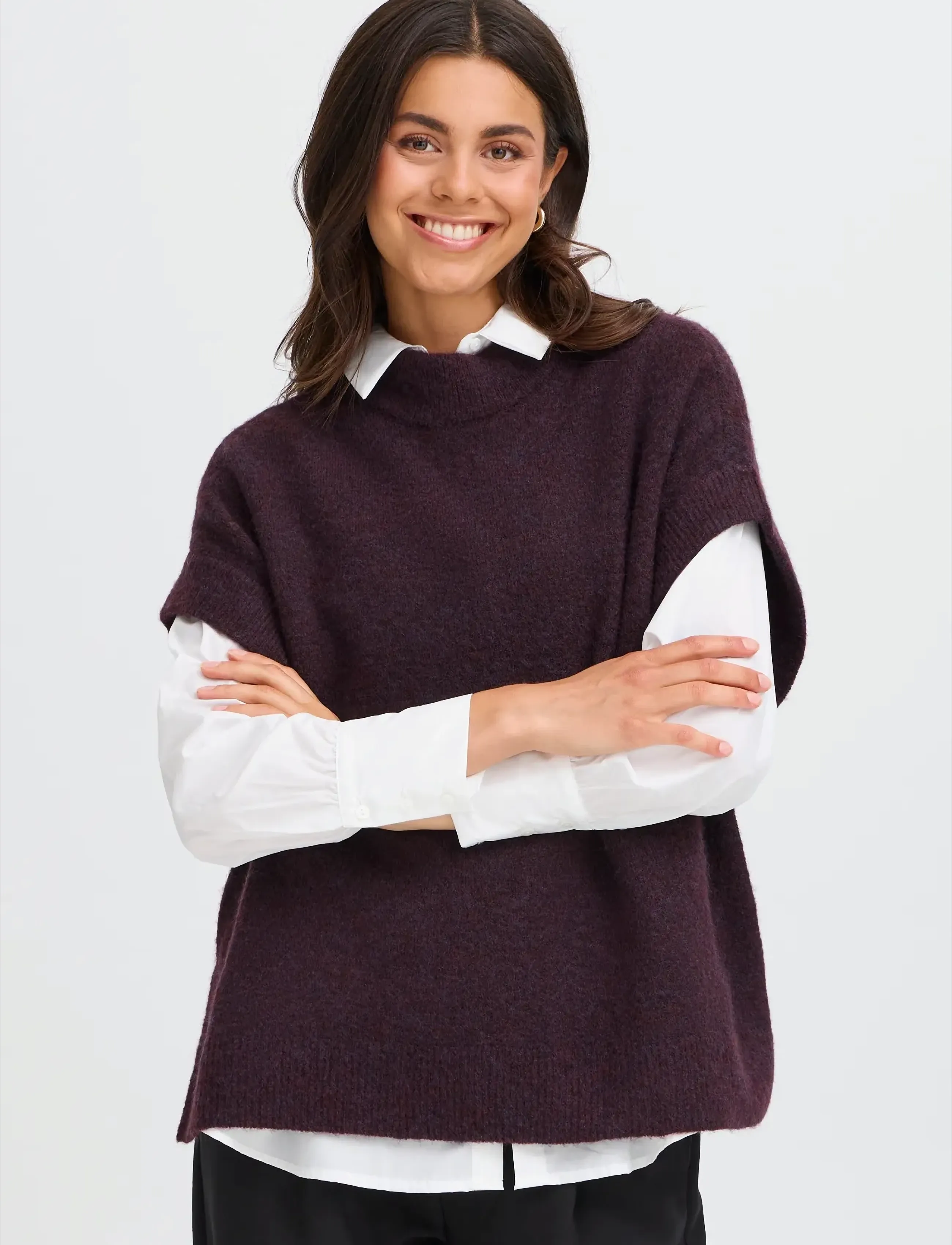 Fransa - FRSANNY VE 1 - knitted vests - fudge melange - 3