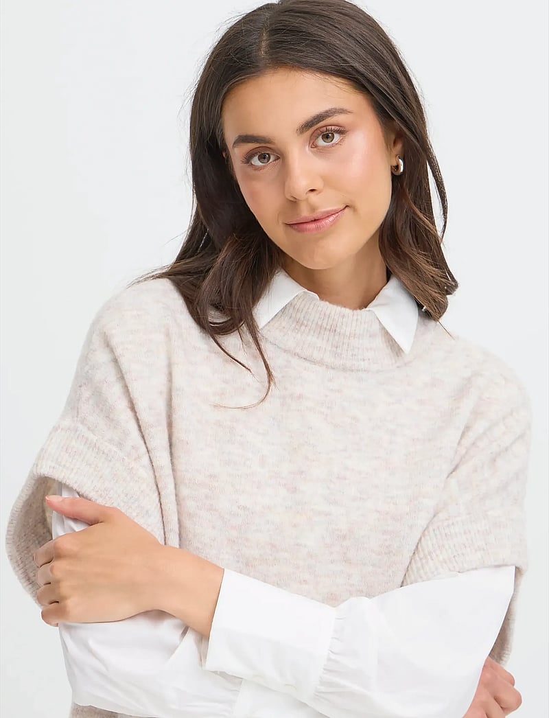 Fransa - FRSANNY VE 1 - stickade västar - oatmeal melange - 5