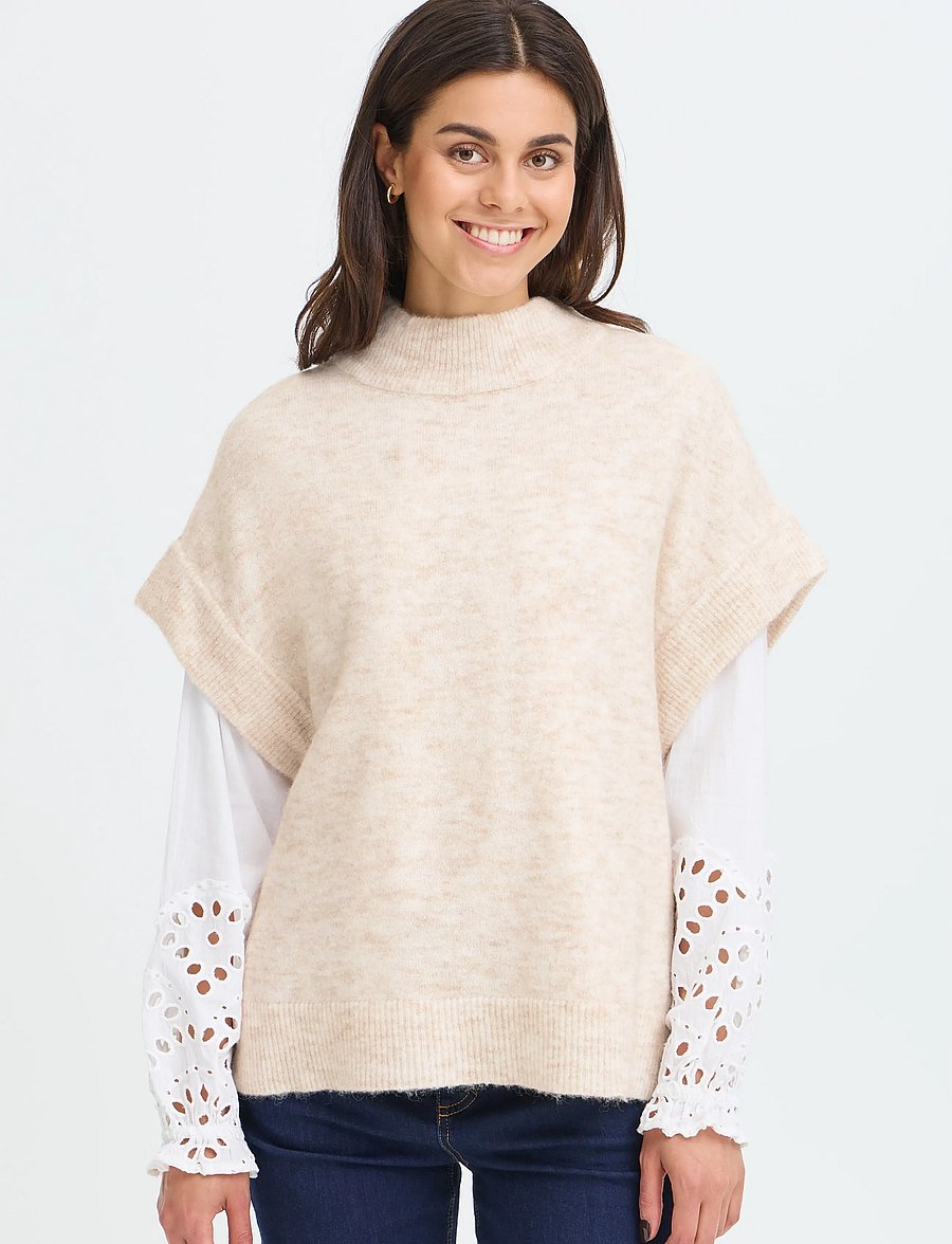 Fransa - FRSANNY VE 1 - strickwesten - oatmeal melange - 5