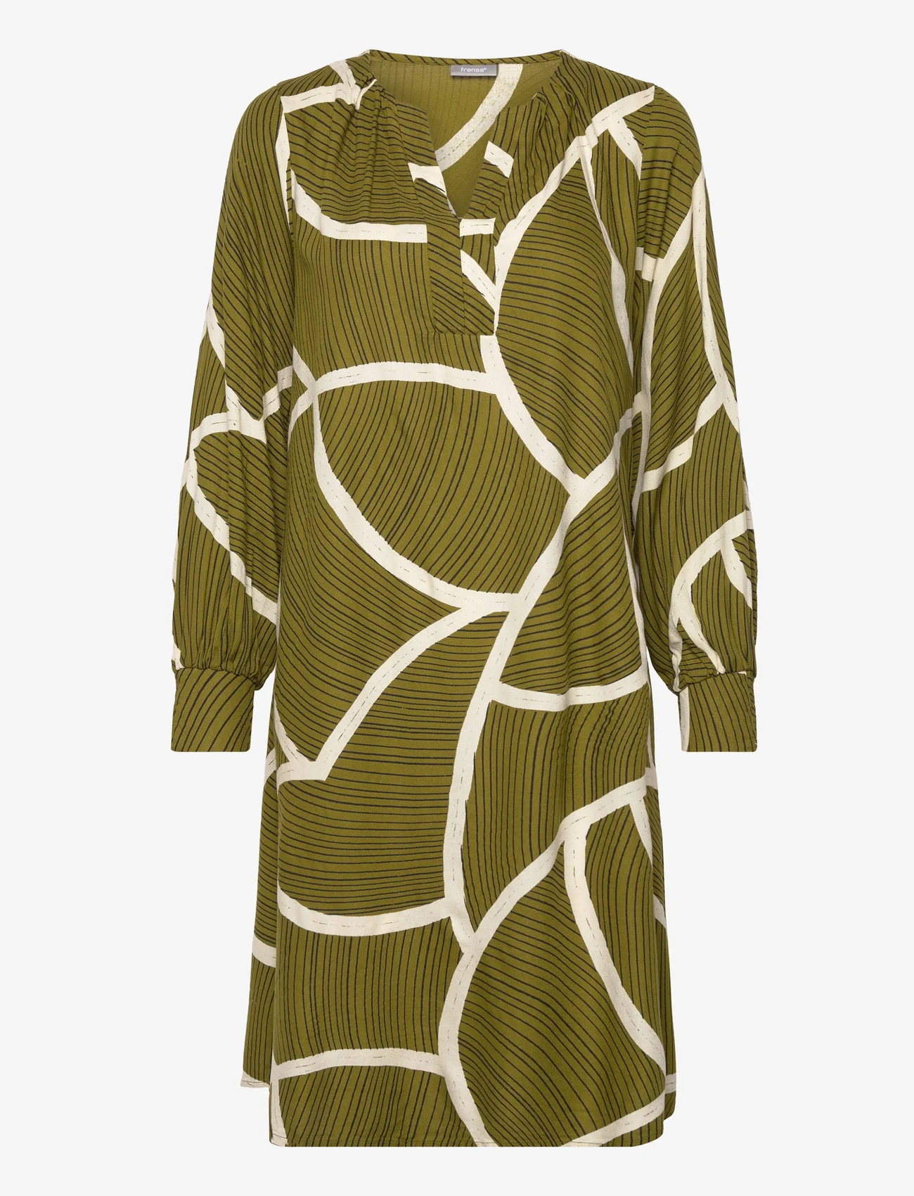 Fransa - FRGITA DR 2 - marškinių tipo suknelės - golden cypress mix ma 23 lines - 0
