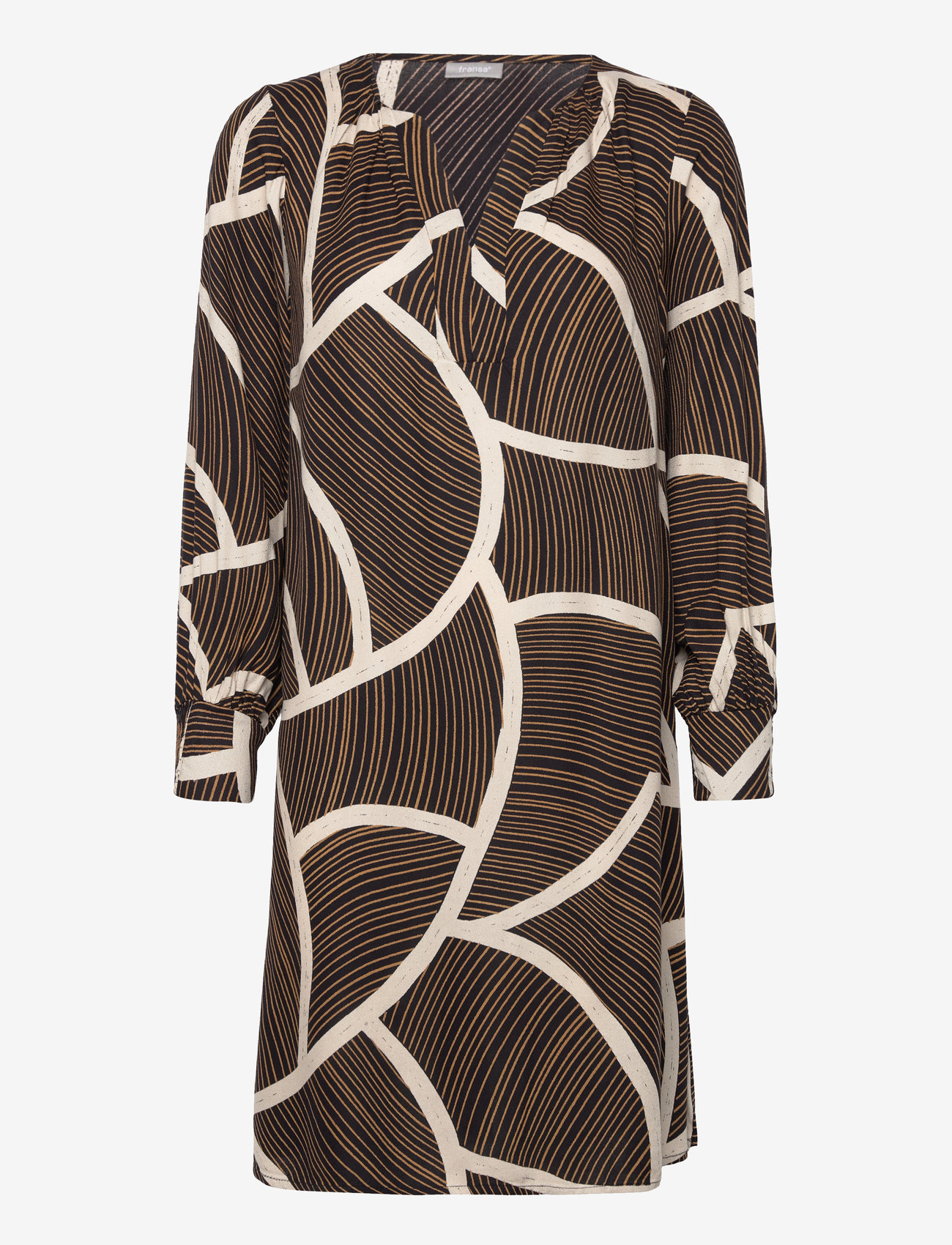 Fransa - FRGITA DR 2 - midi kjoler - black mix ma23 lines - 0