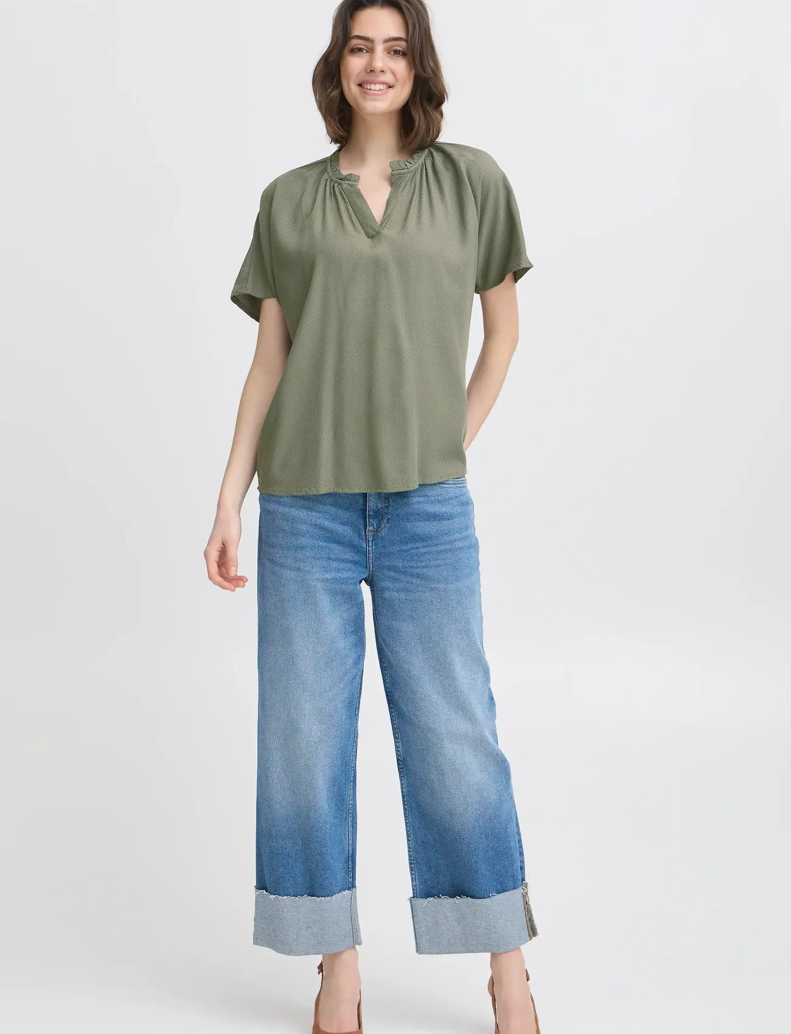 Fransa FRKAMMA BL 1 - Blusen - AGAVE GREEN / khaki/green