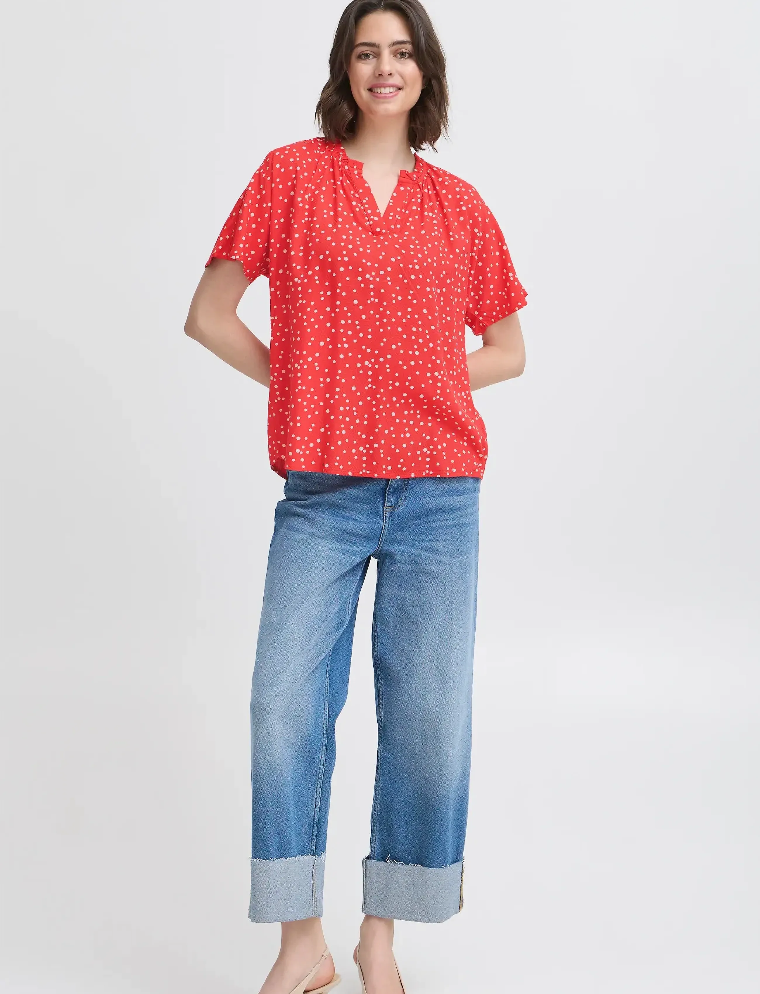 Fransa FRKAMMA BL 1 - Blusen - TEABERRY AOP / red