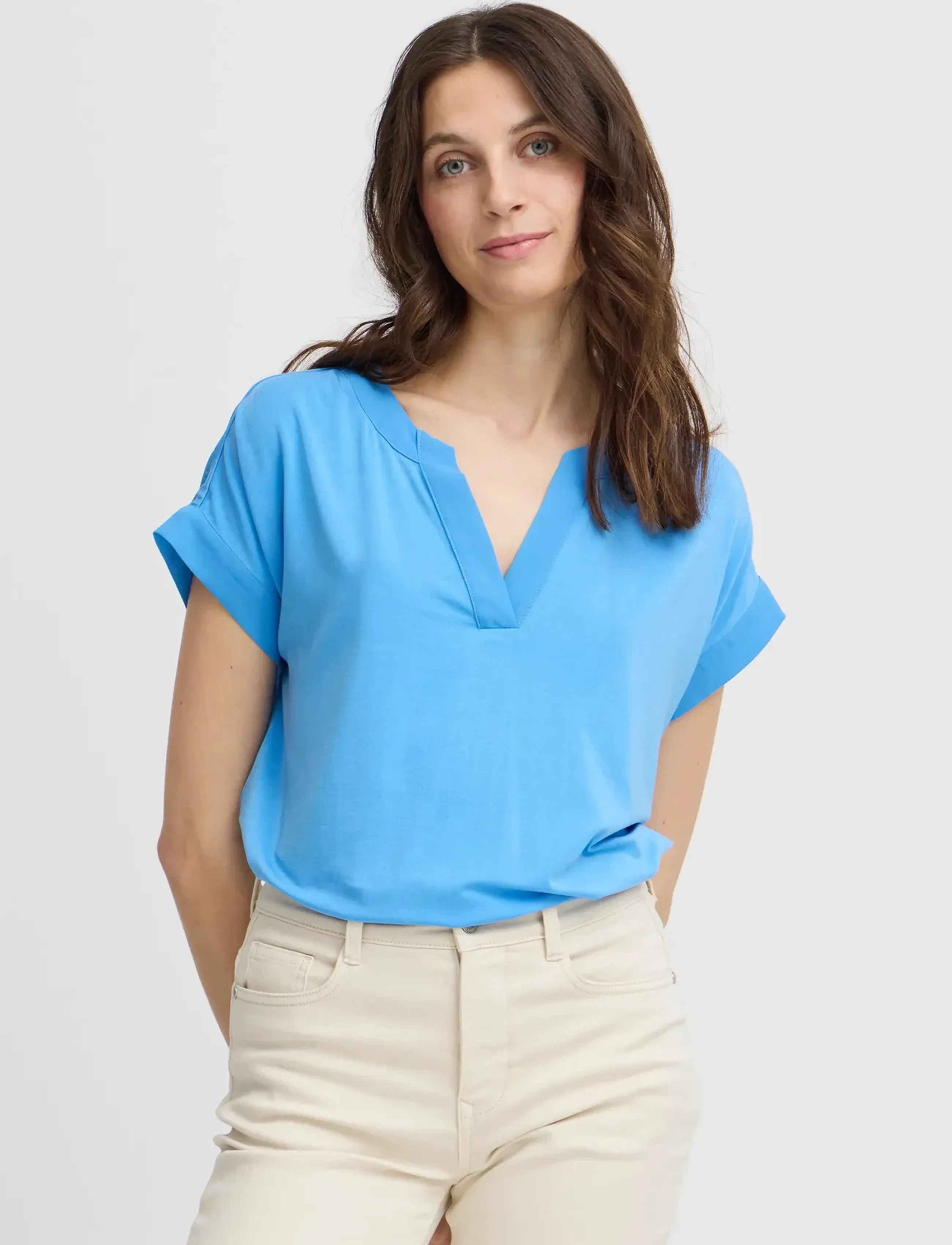 Fransa - FRLIV TEE 1 - kortærmede bluser - azure blue - 4