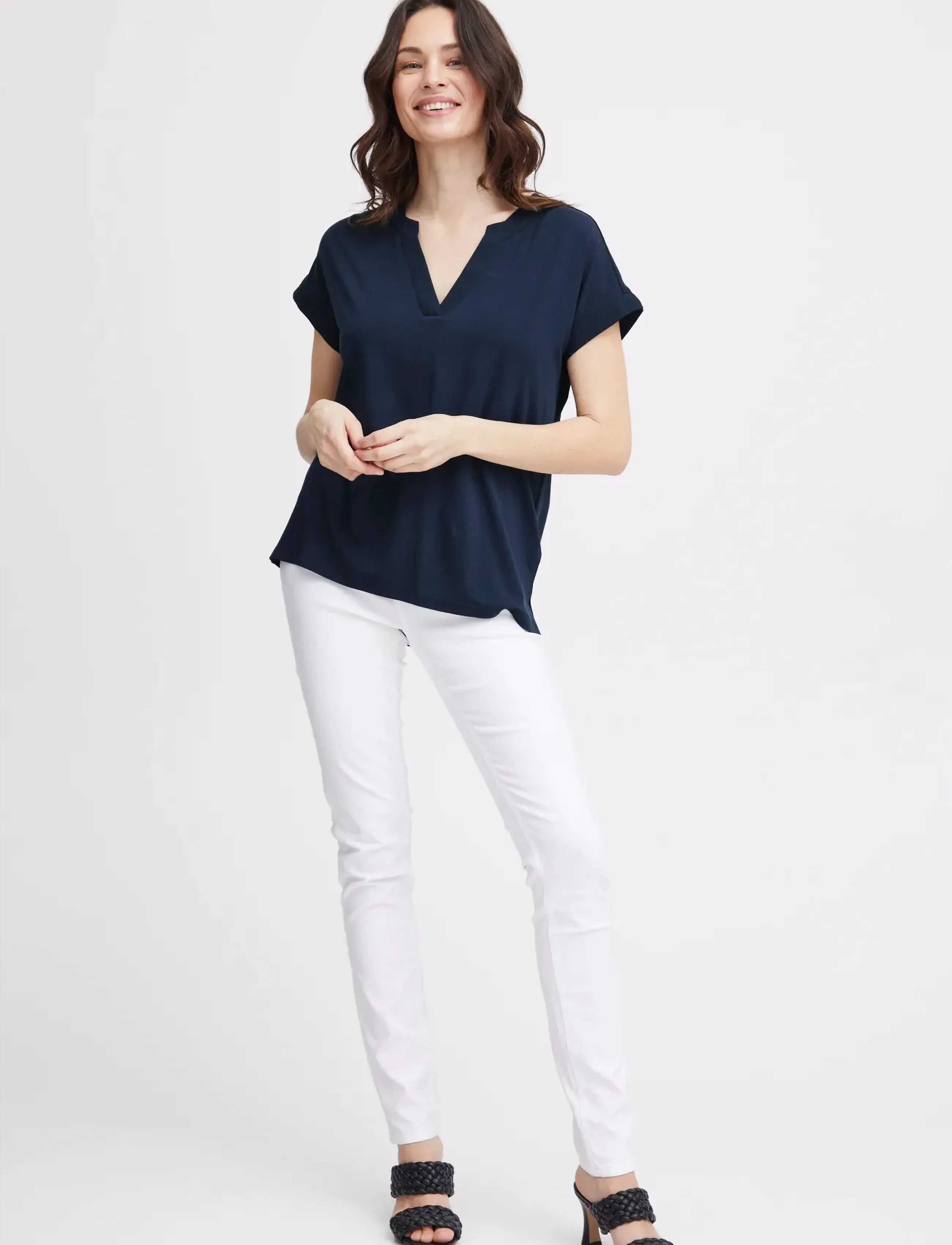 Fransa - FRLIV TEE 1 - lühikeste varrukatega pluusid - navy blazer - 3