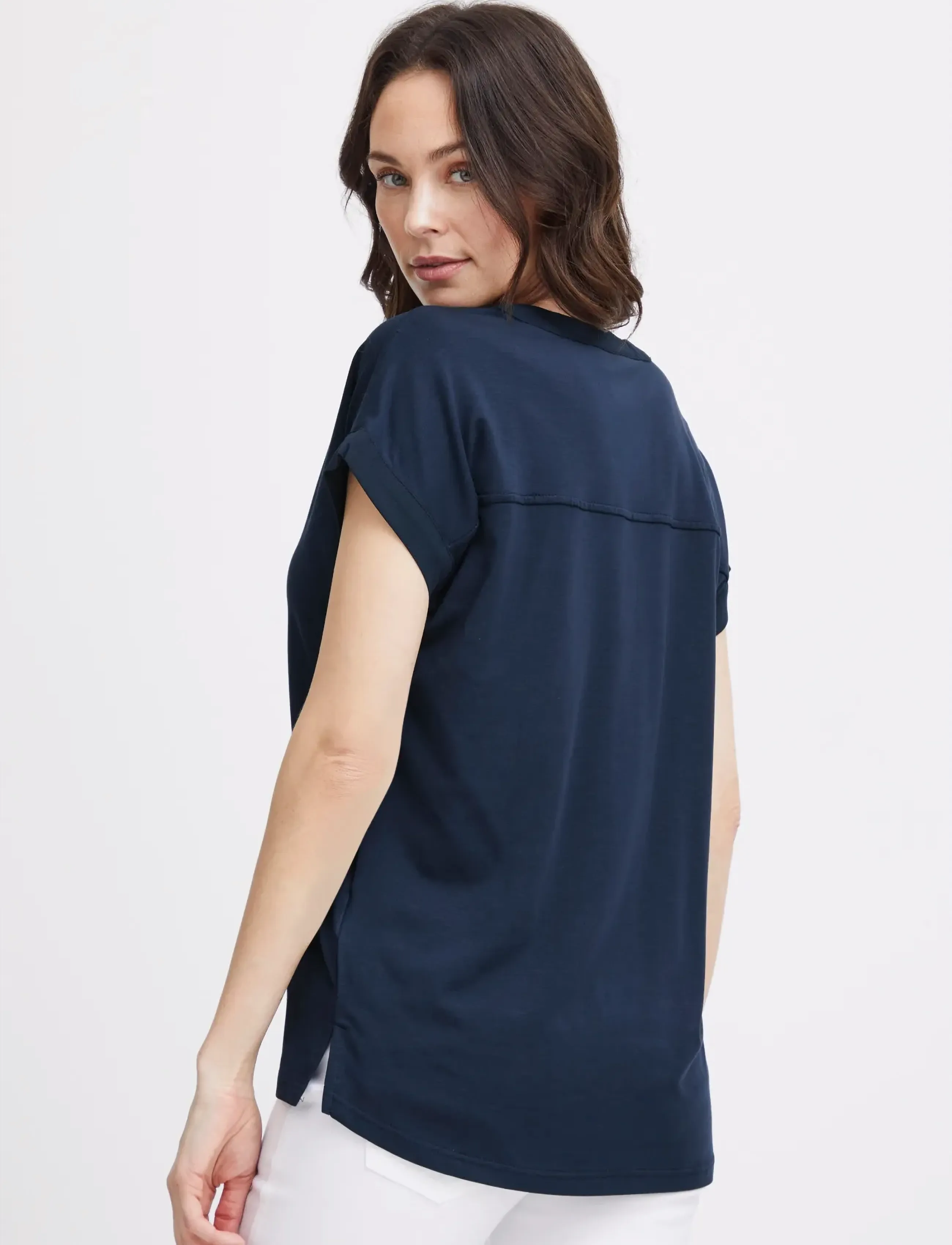 Fransa - FRLIV TEE 1 - lühikeste varrukatega pluusid - navy blazer - 4