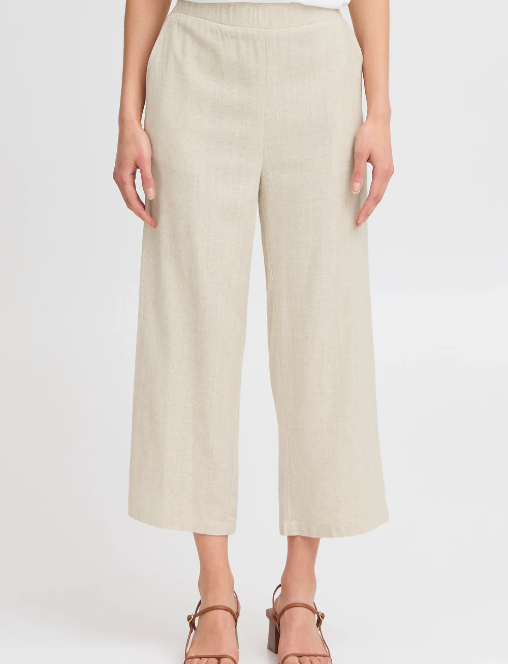 Fransa - FRJUNA CU 1 - linnebyxor - birch melange - 3