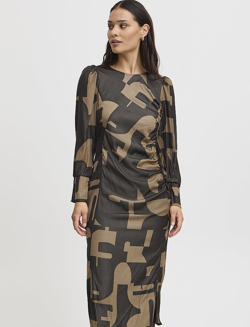 Fransa - FRNATALI DR 1 - midi kjoler - walnut aop ao24 02a - 4