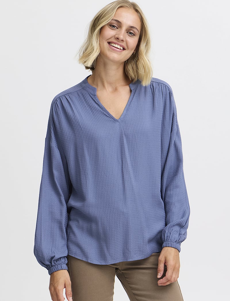 Fransa - FROLINE BL 4 - pikkade varrukatega pluusid - vintage indigo - 3